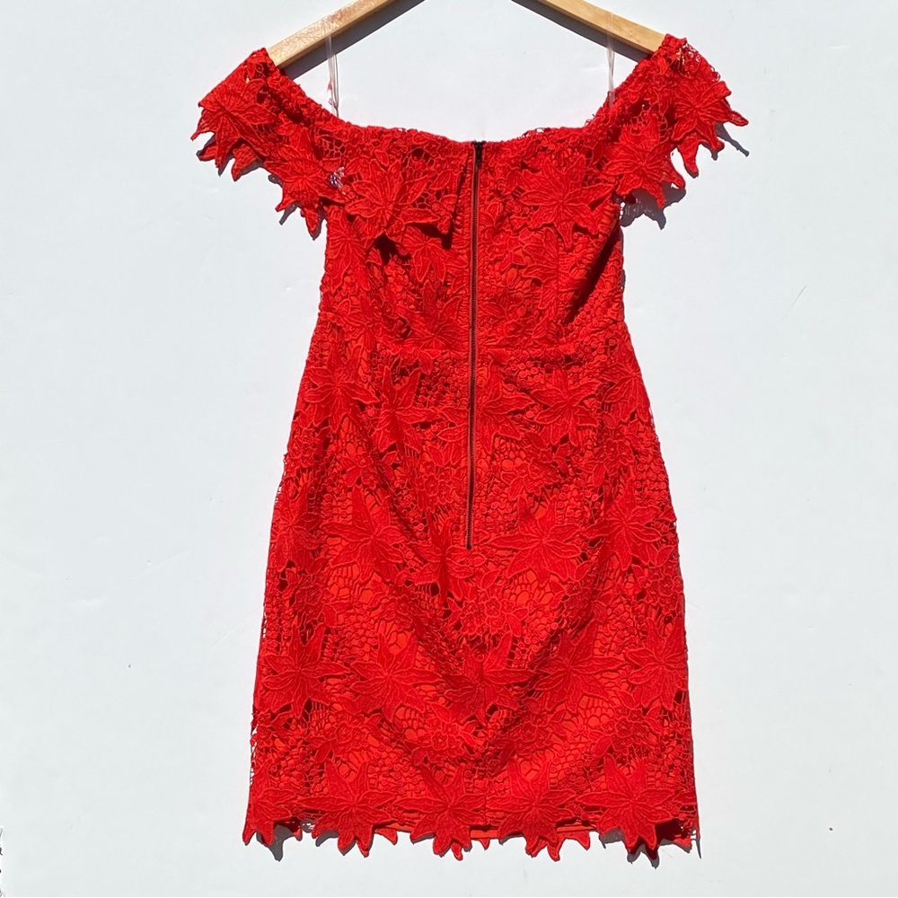 Astr Scarlet Lace Off-Shoulder Mini Dress - Picture 5 of 8